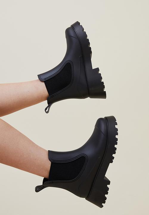 Cotton On - River ankle rainboot - black