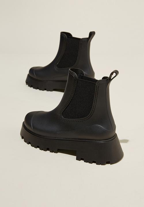 Cotton On - River ankle rainboot - black