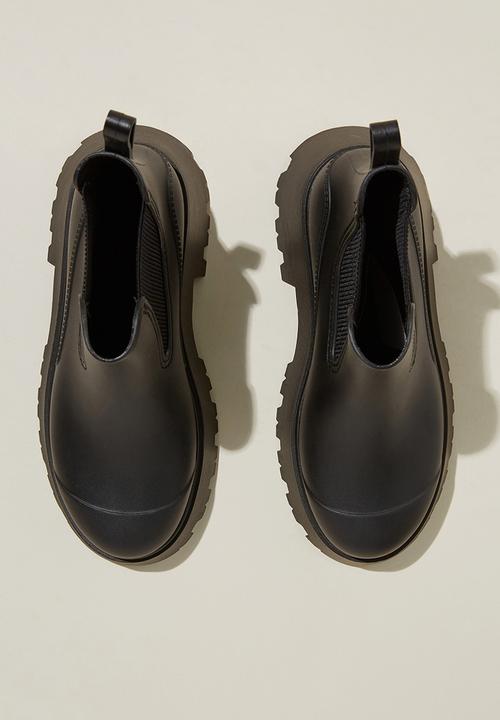 Cotton On - River ankle rainboot - black