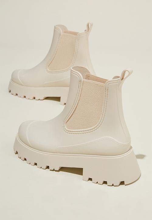 Cotton On - River ankle rainboot - ecru