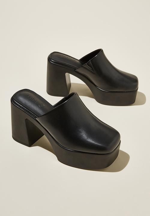 Cotton On - Hanna closed toe platform mule - black