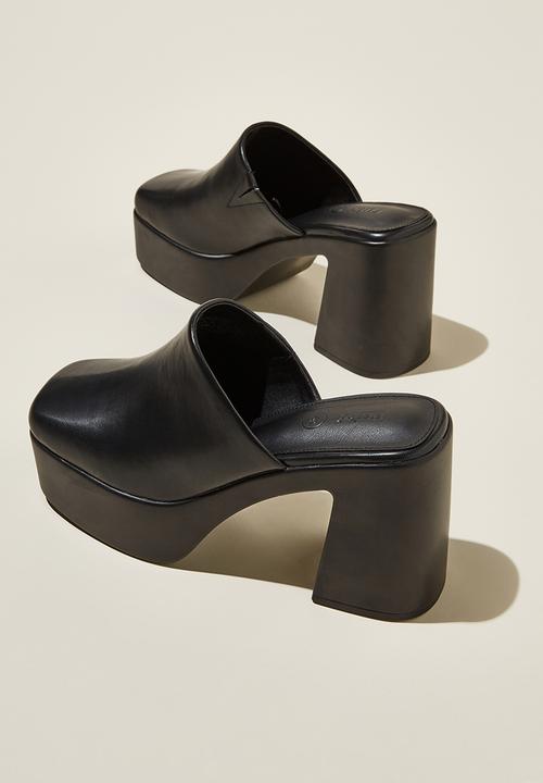 Cotton On - Hanna closed toe platform mule - black