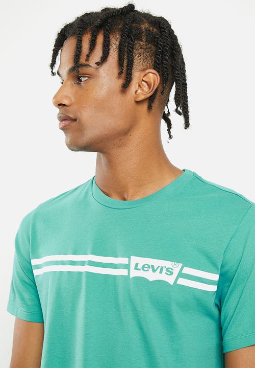 Levi’s® - Graphic crewneck tee chest stripe bw - green