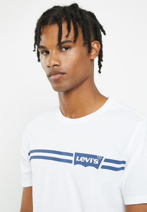 Levi’s® - Graphic crewneck tee chest stripe bw - white