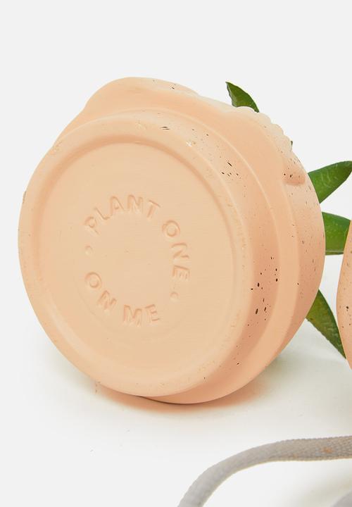 Typo - Stashed away mini planter - light peach face rope legs