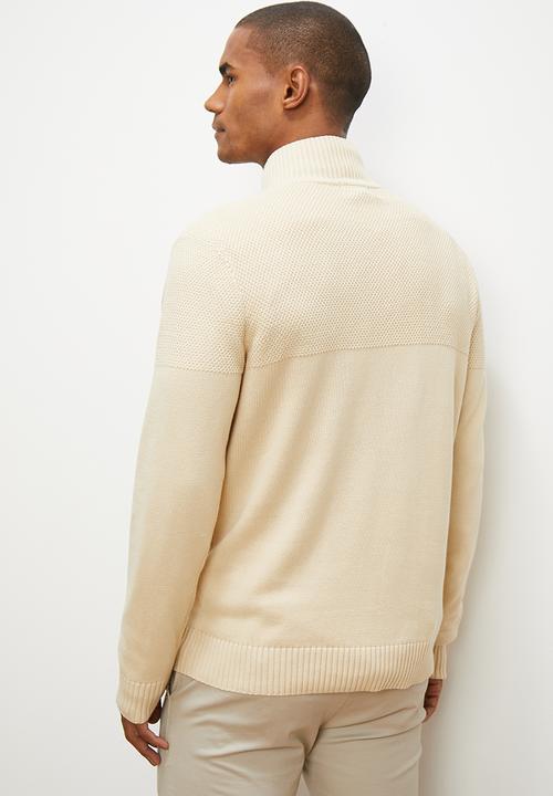 Lark & Crosse - Chunky button half neck pullover - oatmeal