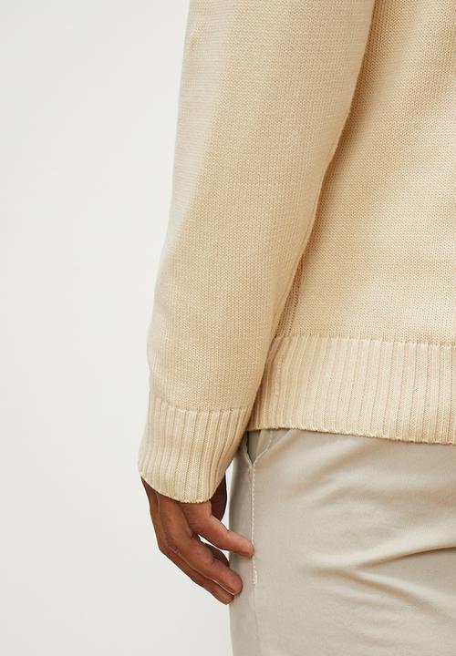 Lark & Crosse - Chunky button half neck pullover - oatmeal