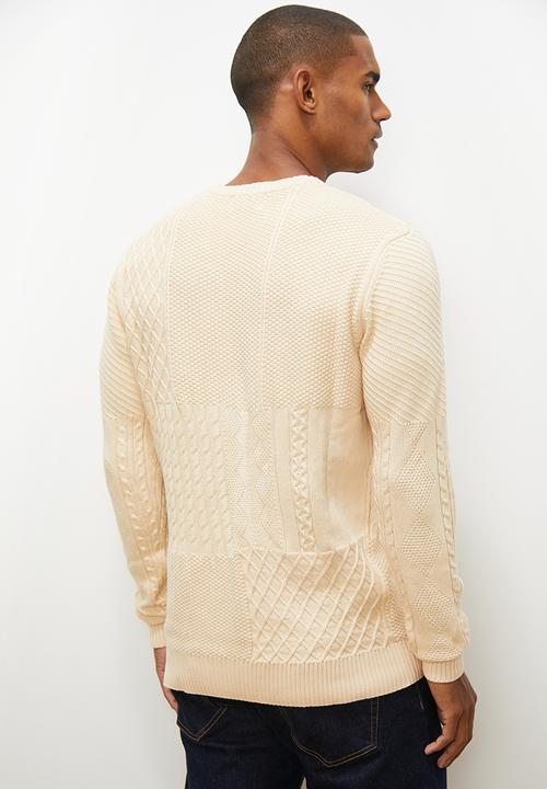 Lark & Crosse - Regular fit cable knit - oatmeal