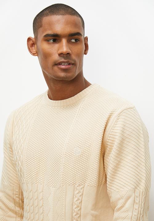 Lark & Crosse - Regular fit cable knit - oatmeal