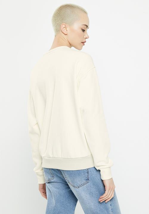 Converse - Utility brushed back fleece crew pullover - egret