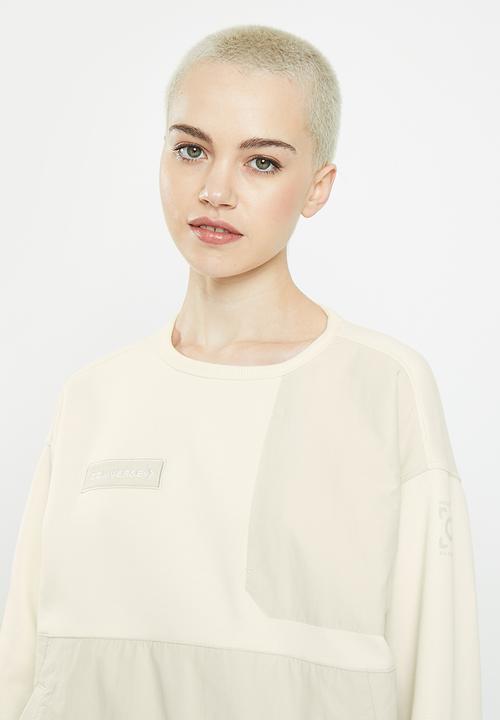 Converse - Utility brushed back fleece crew pullover - egret