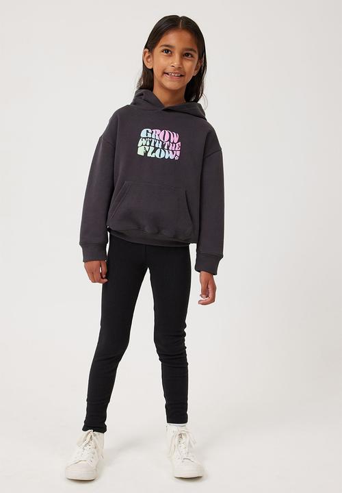 Cotton On - Fleece legging - black rib