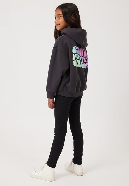 Cotton On - Fleece legging - black rib