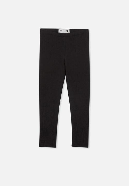 Cotton On - Fleece legging - black rib