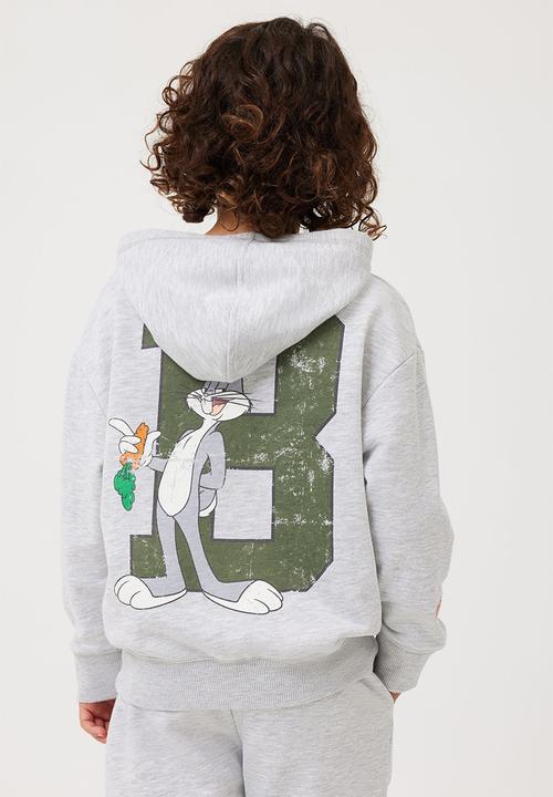 Cotton On - License emerson hoodie - lcn wb fog grey marle/bugs