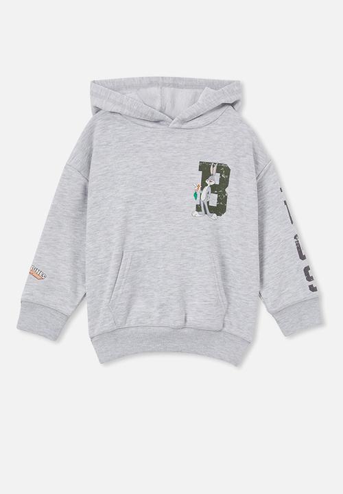 Cotton On - License emerson hoodie - lcn wb fog grey marle/bugs