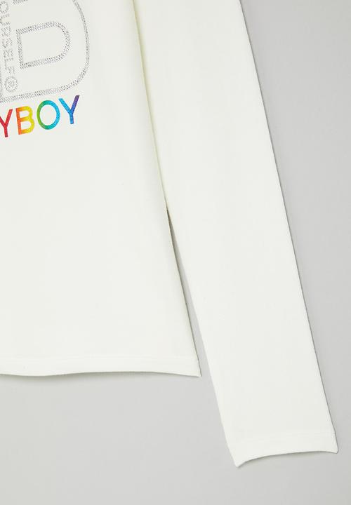 SISSY BOY - Come sun or rain: regular fit top with long sleeves - white