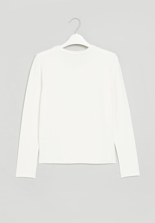 SISSY BOY - Come sun or rain: regular fit top with long sleeves - white