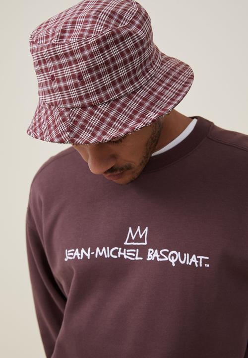 Cotton On - Basquiat oversized crew sweater - lcn bsq woodchip/sketch book
