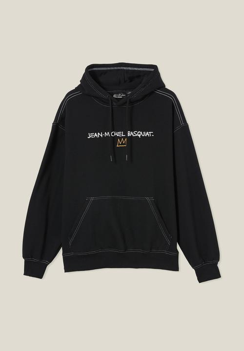 Cotton On - Basquiat oversized hoodie - lcn bsq black/recorded in new york