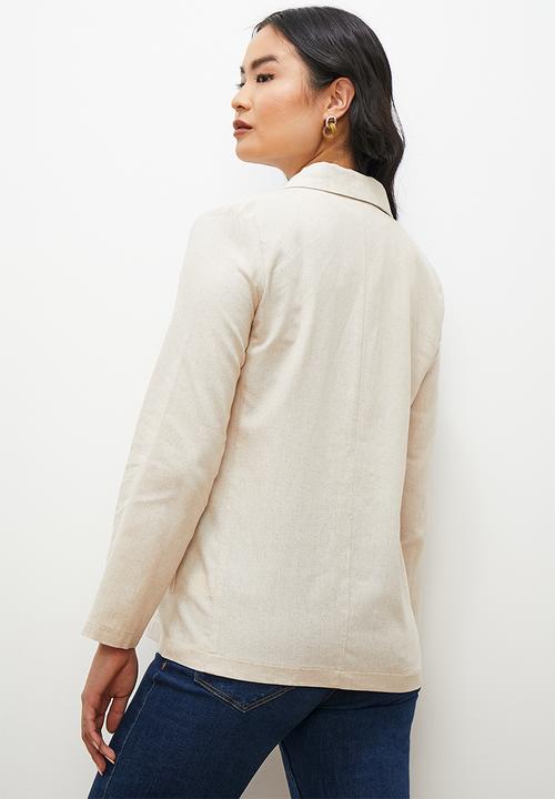 edit - Linen longline blazer - oatmeal