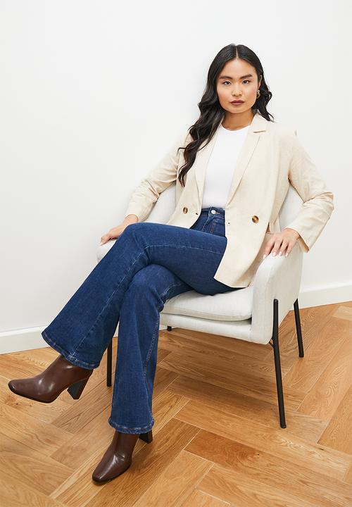 edit - Linen longline blazer - oatmeal