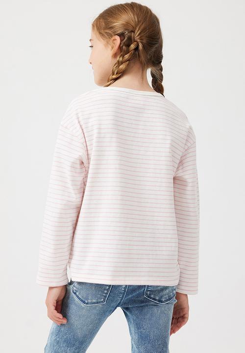 Cotton On - Piper long sleeve tee - vanilla & marshmallow stripe