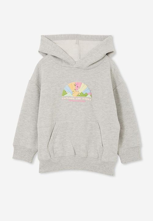 Cotton On - Emerson slouch hoodie - grey marle/rainbow