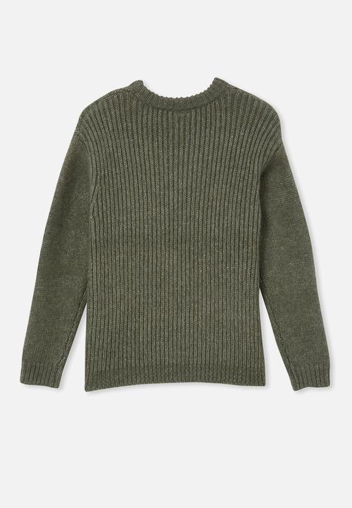 Cotton On - Blakely knit crew - swag green marle