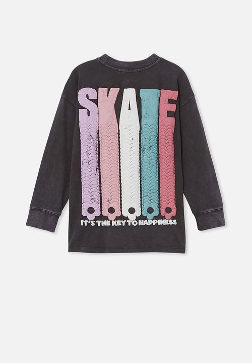 Cotton On - Scout long sleeve tee - phantom & skate