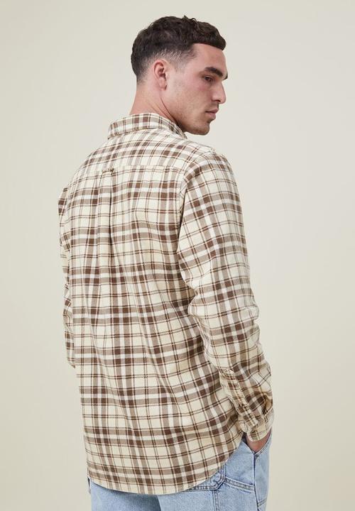 Cotton On - Boston long sleeve shirt - washed yellow check