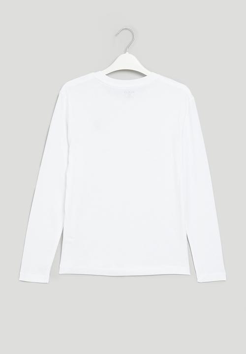 POLO - Boys ashton long sleeve tee - white