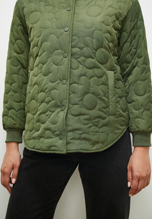 edit - Floral quilted puffer - new olive