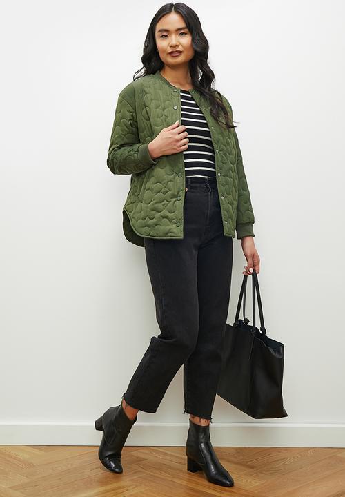 edit - Floral quilted puffer - new olive