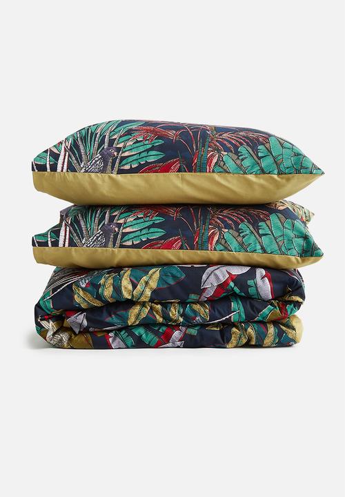 Sixth Floor - Candice multi palm printed cotton duvet set - multi
