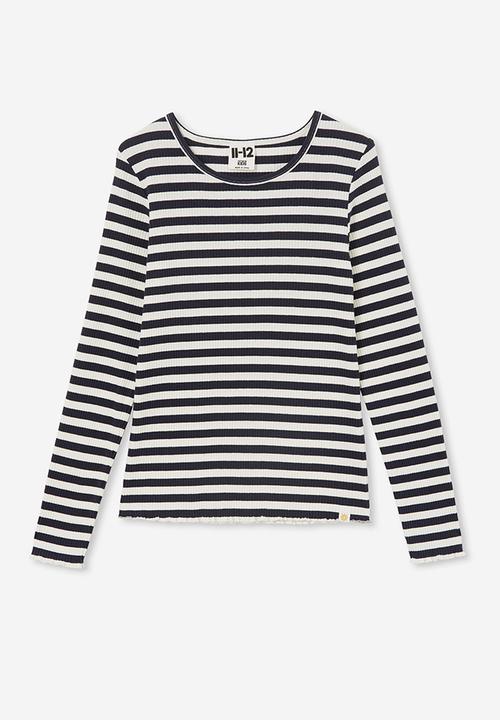 Cotton On - Jemma crew - vanilla/navy blazer stripe