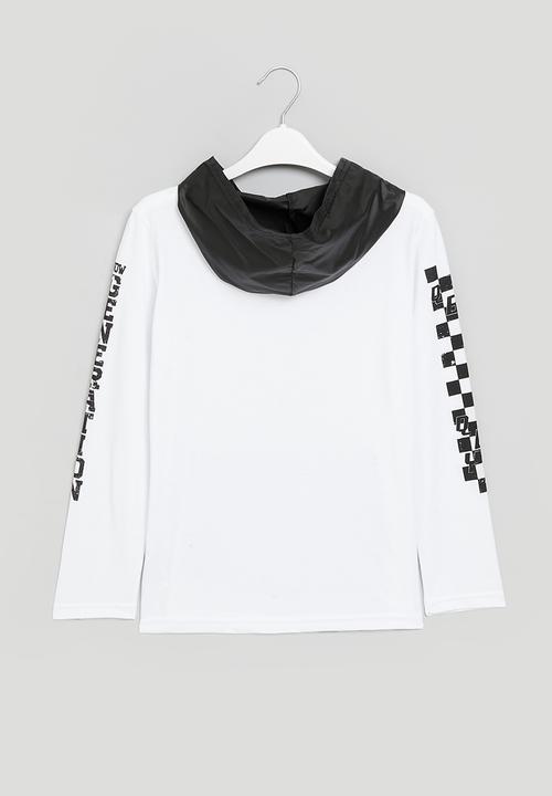 Quimby - Single jersey t-shirt w/ woven details - white