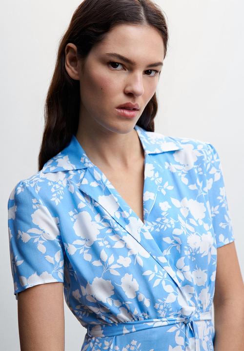 MANGO - Dress kike-h - mid blue