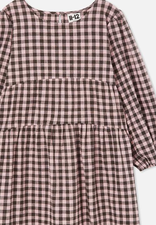 Cotton On - Julia long sleeve dress - marshmallow gingham