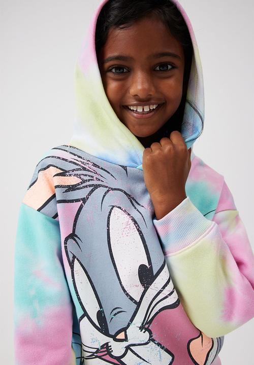 Cotton On - License emerson hoodie - lcn wb bugs/rainbow tie dye