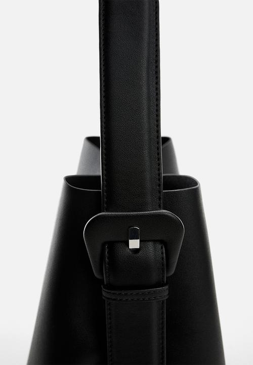 MANGO - Shopper bag with buckle - black