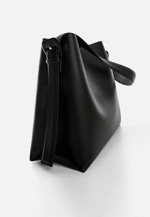 MANGO - Shopper bag with buckle - black