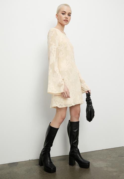 Blake - Split sleeve mini dress - buttermilk