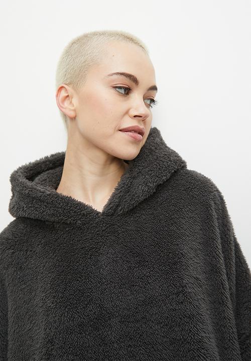 Blake - Plush sleep hoodie - dark grey