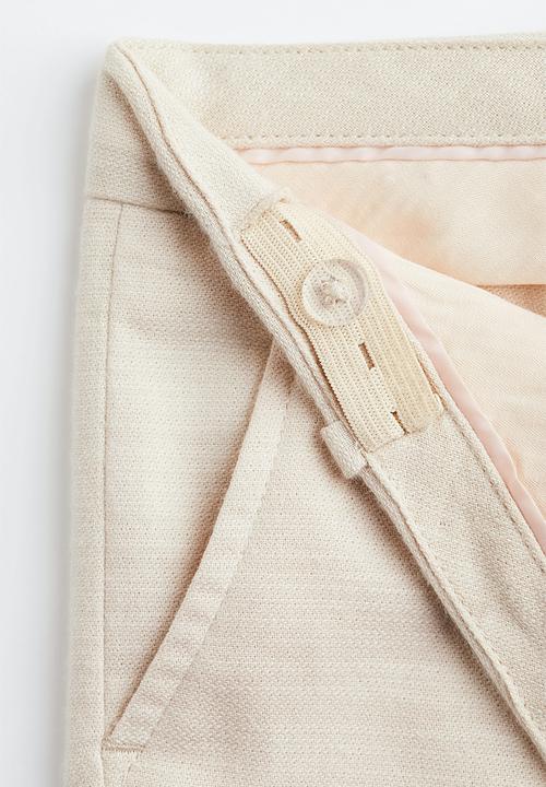 H&M - Slim fit tuxedo trousers - light beige