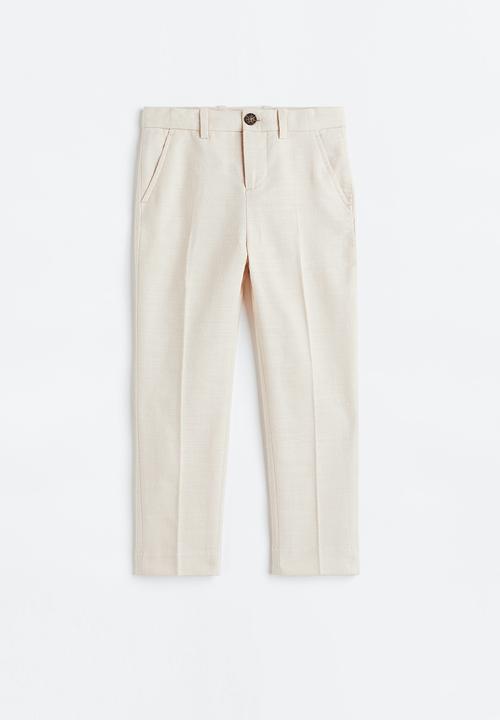 H&M - Slim fit tuxedo trousers - light beige