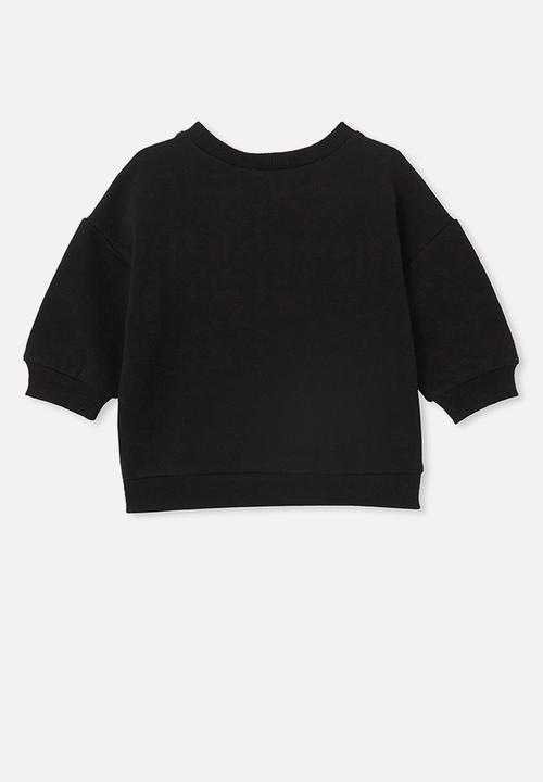 Cotton On - Alma drop shoulder sweater lcn - lcn mif black/miffy outline