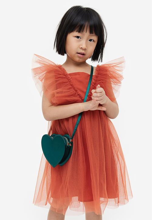 H&M - Pleated tulle dress - rust brown