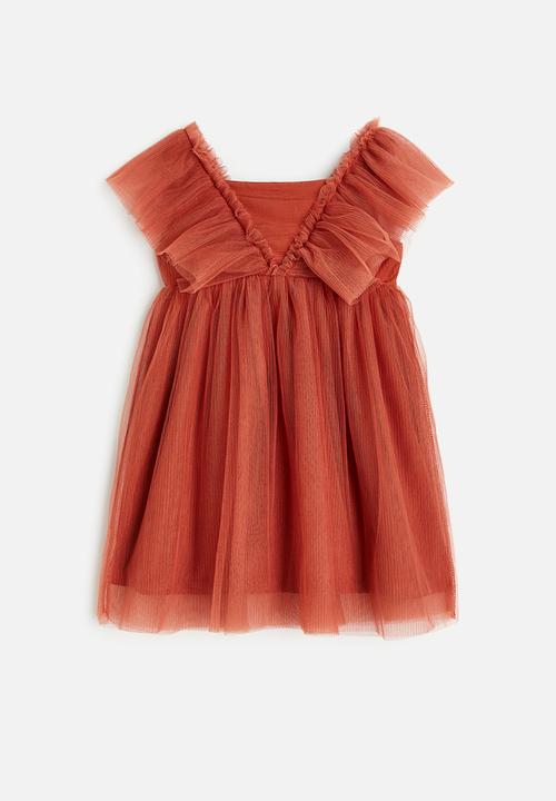 H&M - Pleated tulle dress - rust brown