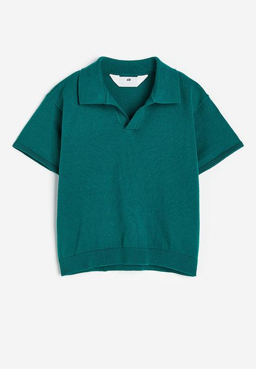 H&M - Knitted polo shirt - dark green